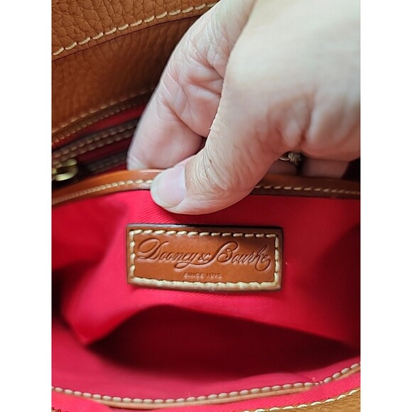 Dooney And Bourke Pebble Leather Lexington Shopper Bag Caramel 13x10x4 - Picture 9 of 14